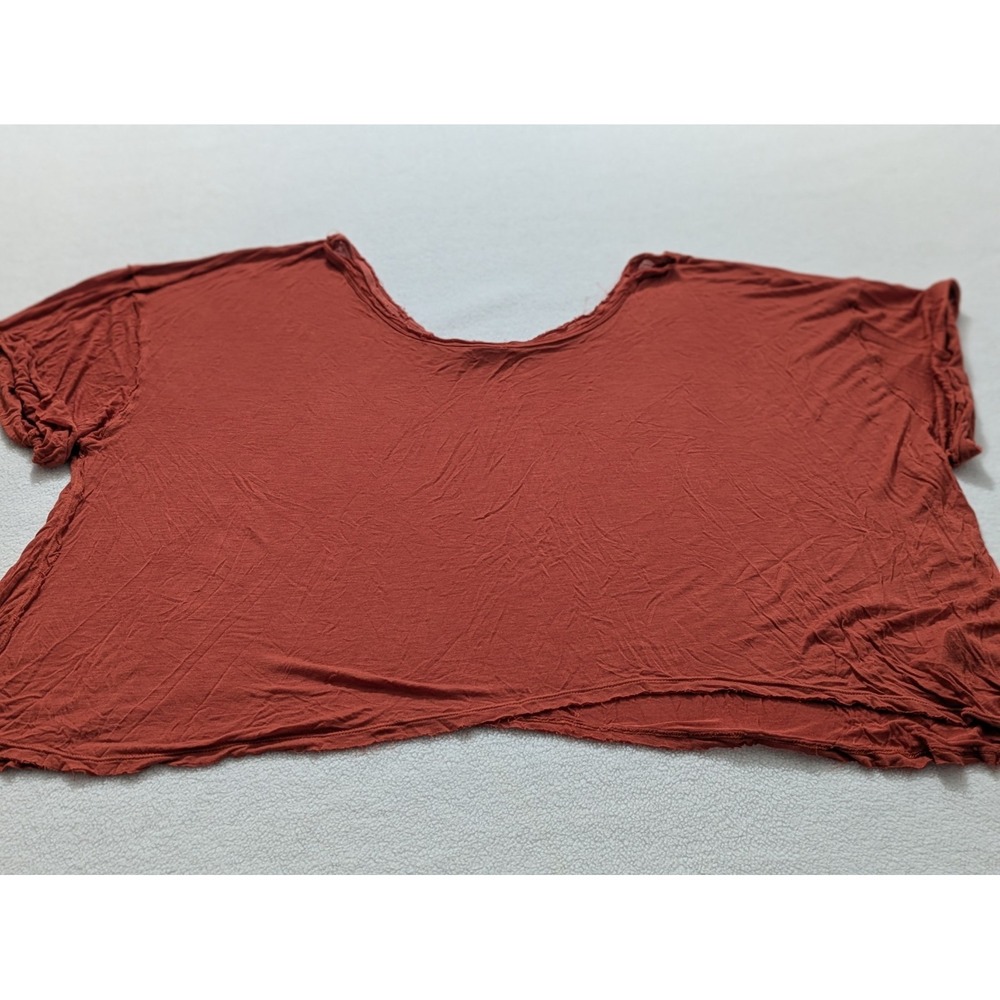 Free People Intimately Top Crop Orange Oversized Tissue Paper Large T-shirt